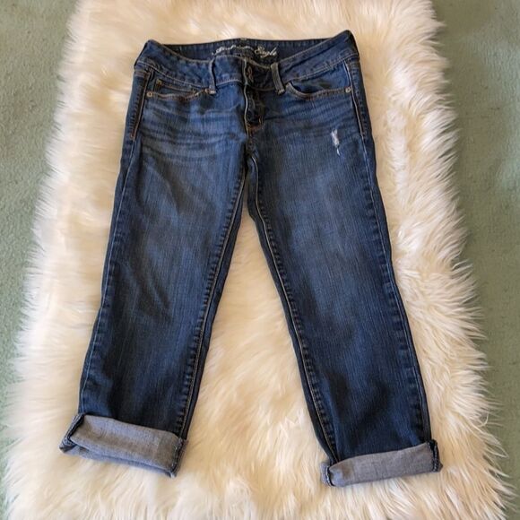 American Eagle AEO Stretch Artist Crop Jeans 6 - Picture 2 of 16